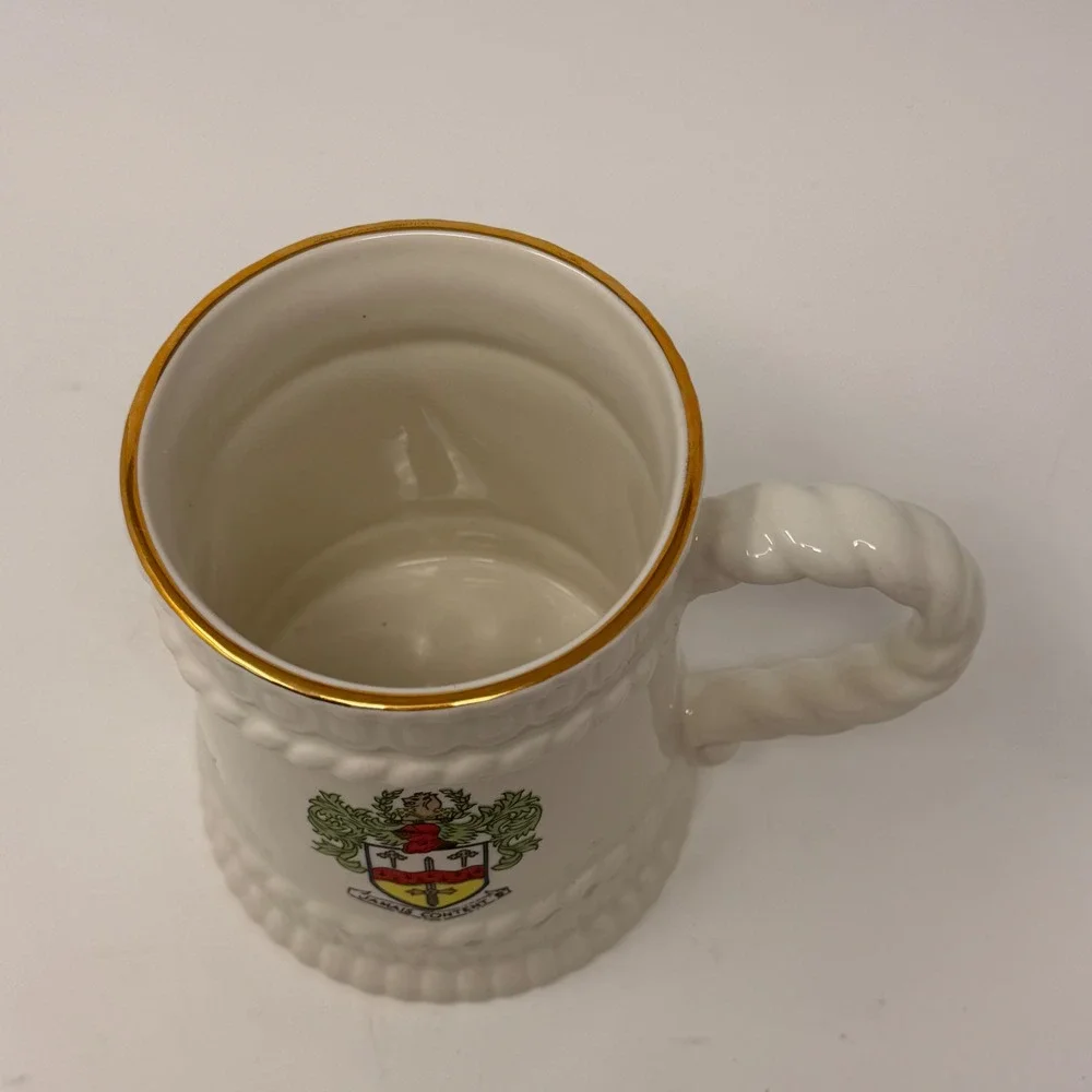 Vtg Sampson Bridgwood Lifelong Ironstone Knight Tankard Mug Coat of Arms England